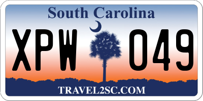 SC license plate XPW049