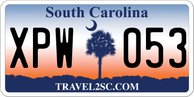SC license plate XPW053