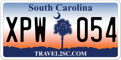 SC license plate XPW054