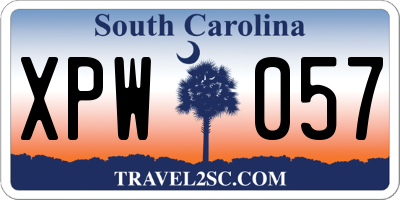 SC license plate XPW057