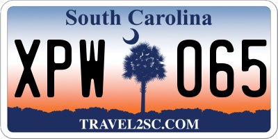SC license plate XPW065