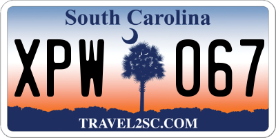 SC license plate XPW067