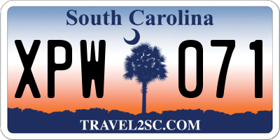 SC license plate XPW071