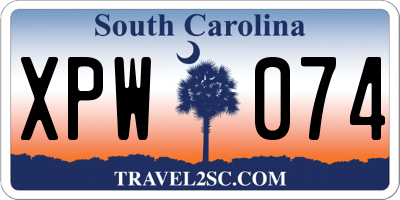 SC license plate XPW074