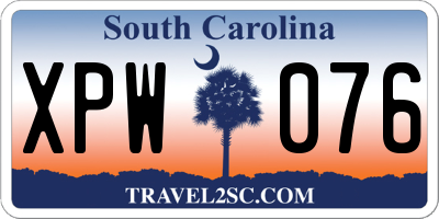 SC license plate XPW076