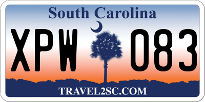 SC license plate XPW083