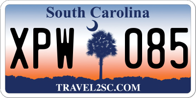 SC license plate XPW085
