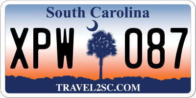 SC license plate XPW087