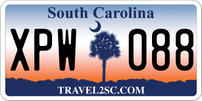 SC license plate XPW088