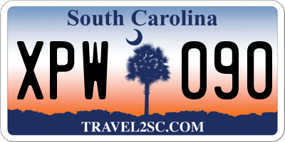 SC license plate XPW090