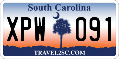 SC license plate XPW091