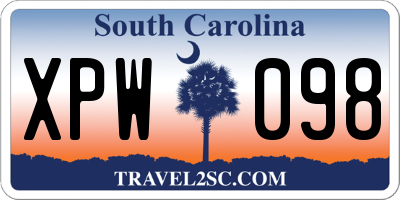 SC license plate XPW098