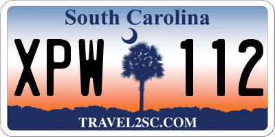 SC license plate XPW112