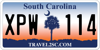 SC license plate XPW114