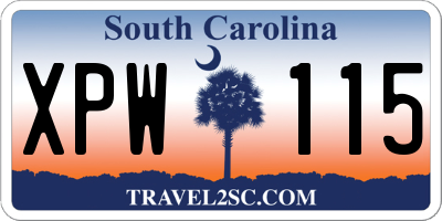 SC license plate XPW115