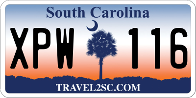 SC license plate XPW116