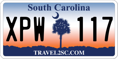 SC license plate XPW117