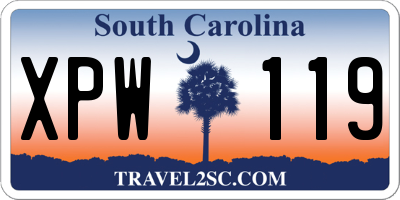 SC license plate XPW119