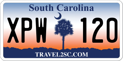 SC license plate XPW120