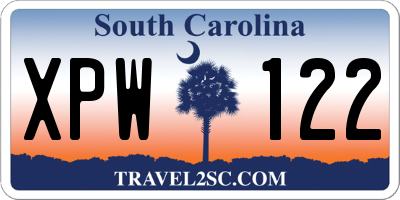 SC license plate XPW122