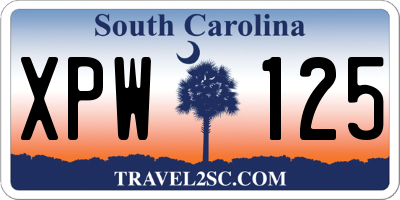 SC license plate XPW125