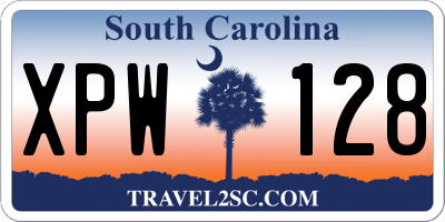 SC license plate XPW128