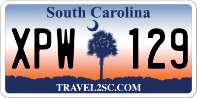 SC license plate XPW129