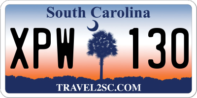 SC license plate XPW130