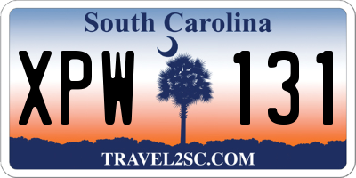 SC license plate XPW131