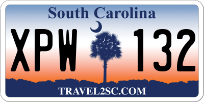 SC license plate XPW132