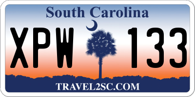 SC license plate XPW133