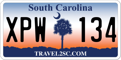 SC license plate XPW134