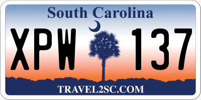 SC license plate XPW137