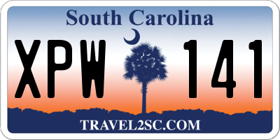 SC license plate XPW141