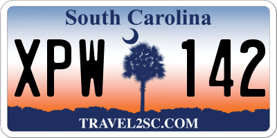 SC license plate XPW142