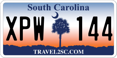 SC license plate XPW144