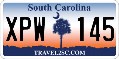 SC license plate XPW145