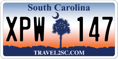 SC license plate XPW147