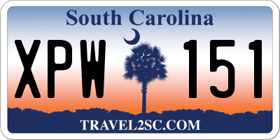 SC license plate XPW151