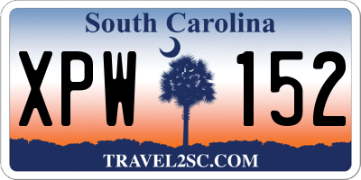 SC license plate XPW152