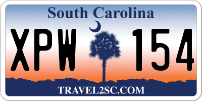 SC license plate XPW154