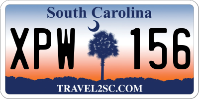 SC license plate XPW156