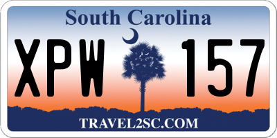 SC license plate XPW157