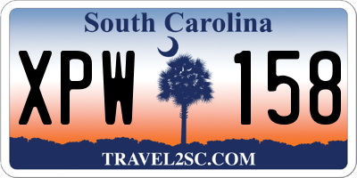 SC license plate XPW158