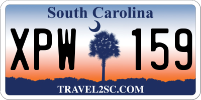 SC license plate XPW159