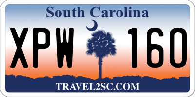 SC license plate XPW160