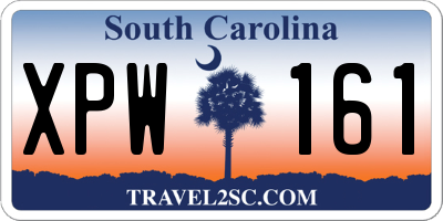 SC license plate XPW161