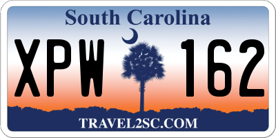 SC license plate XPW162