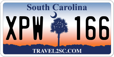 SC license plate XPW166