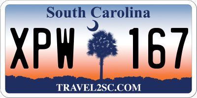 SC license plate XPW167